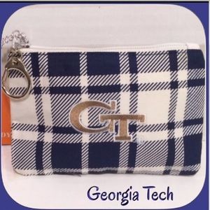 NWT GEORGIA TECH Plaid Coin / Keychain ID Wallet RARE